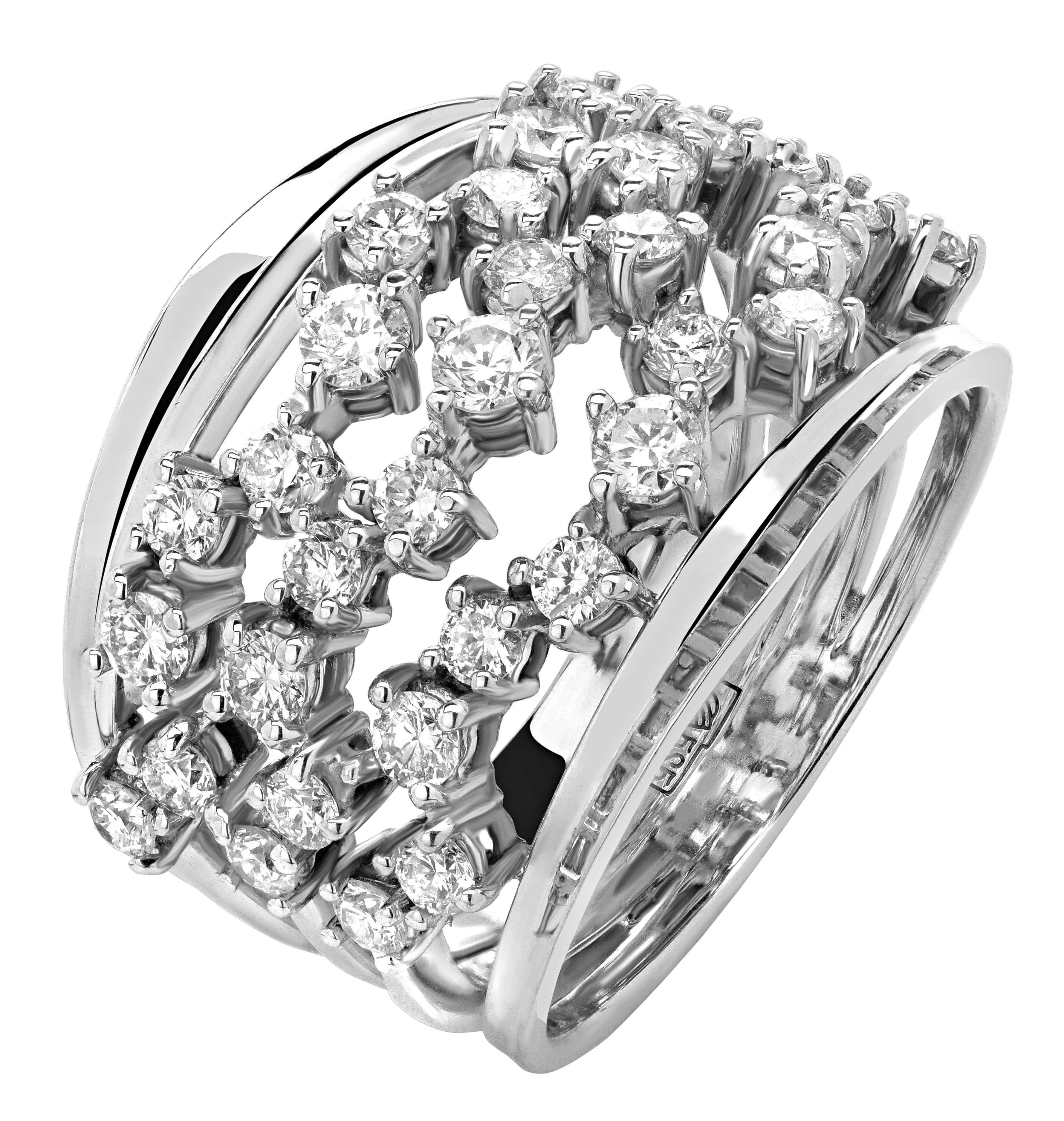 Кольцо из белого золота 585 с бриллиантами натуральными