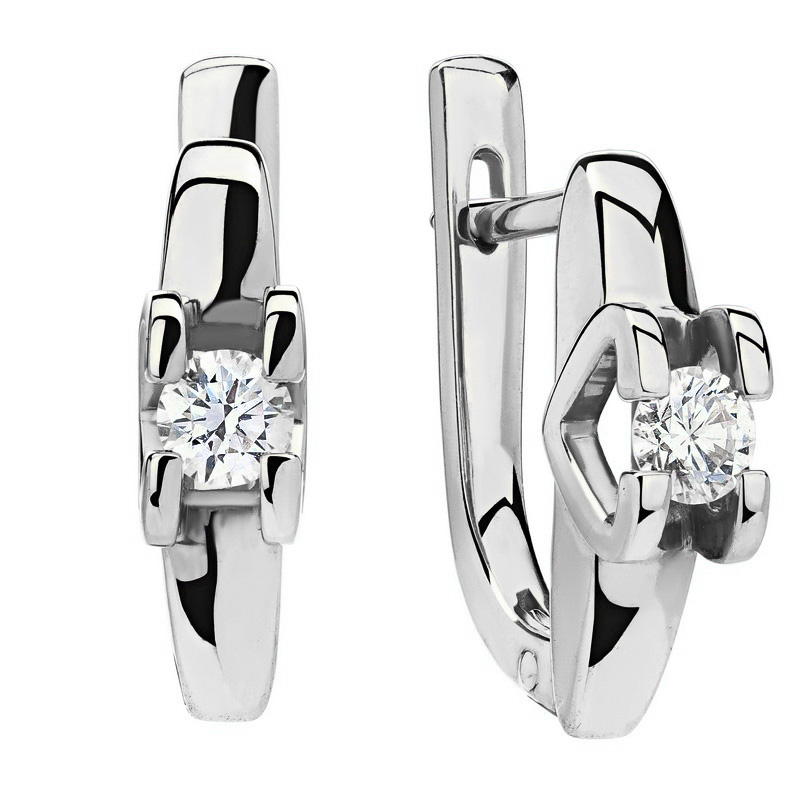 Серьги из Белого золота с бриллиантами Au 585 Золото