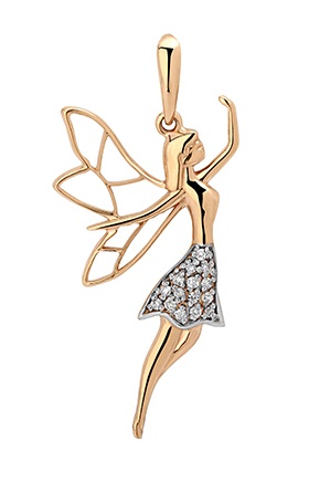 Золотая подвеска с бриллиантами Au 585 Золото