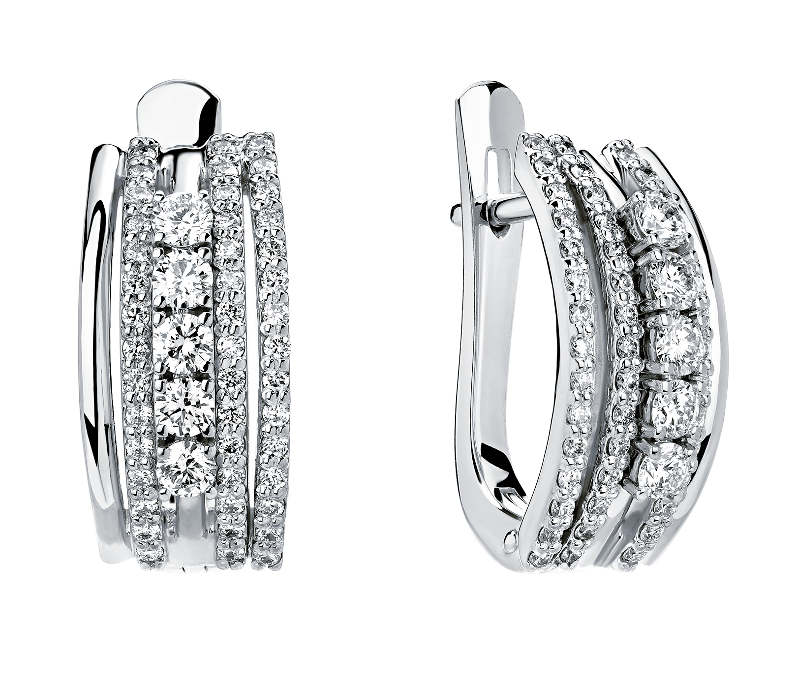 Серьги из белого 585 золота с бриллиантами