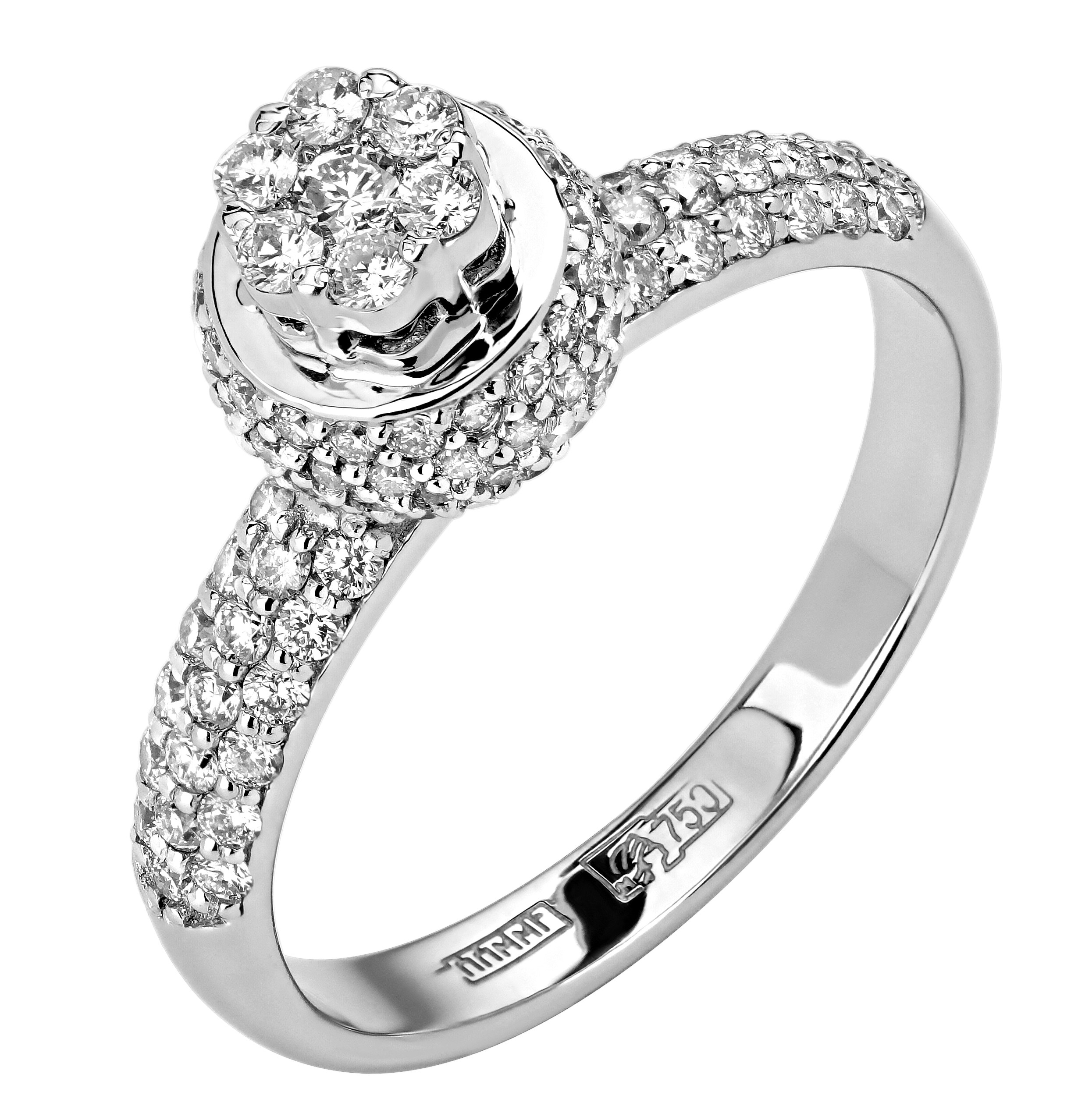 Золотое кольцо дорожка с бриллиантами