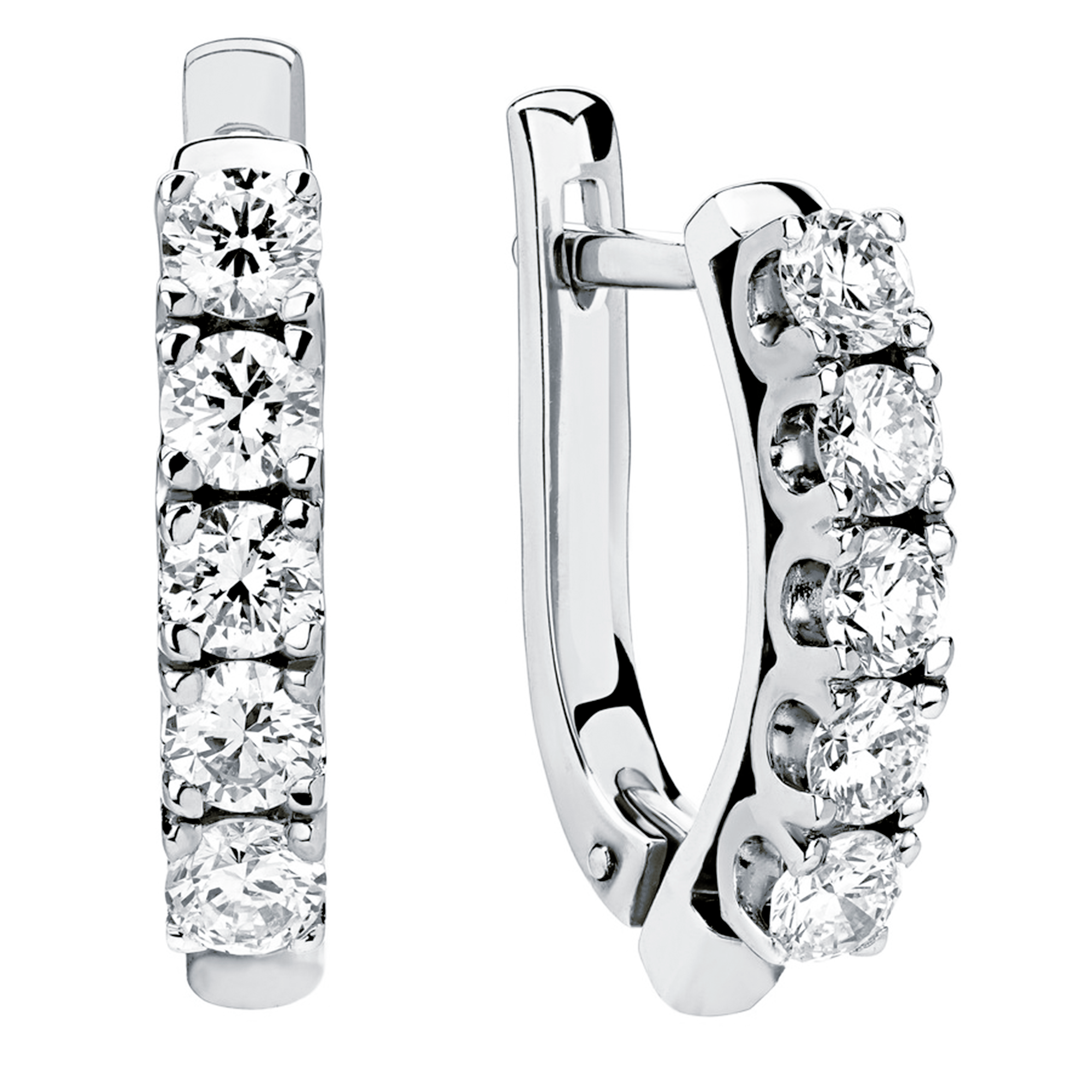 Женские серьги из белого 585 золота с бриллиантами природными