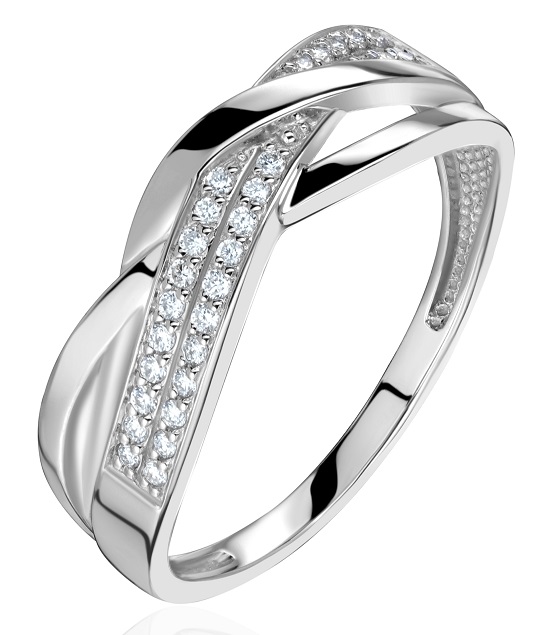 Кольцо с бриллиантами из белого золота