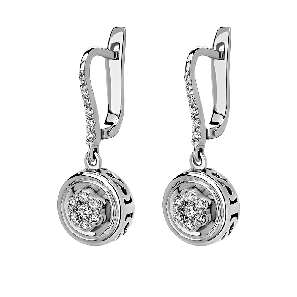 Серьги из Белого золота с бриллиантами