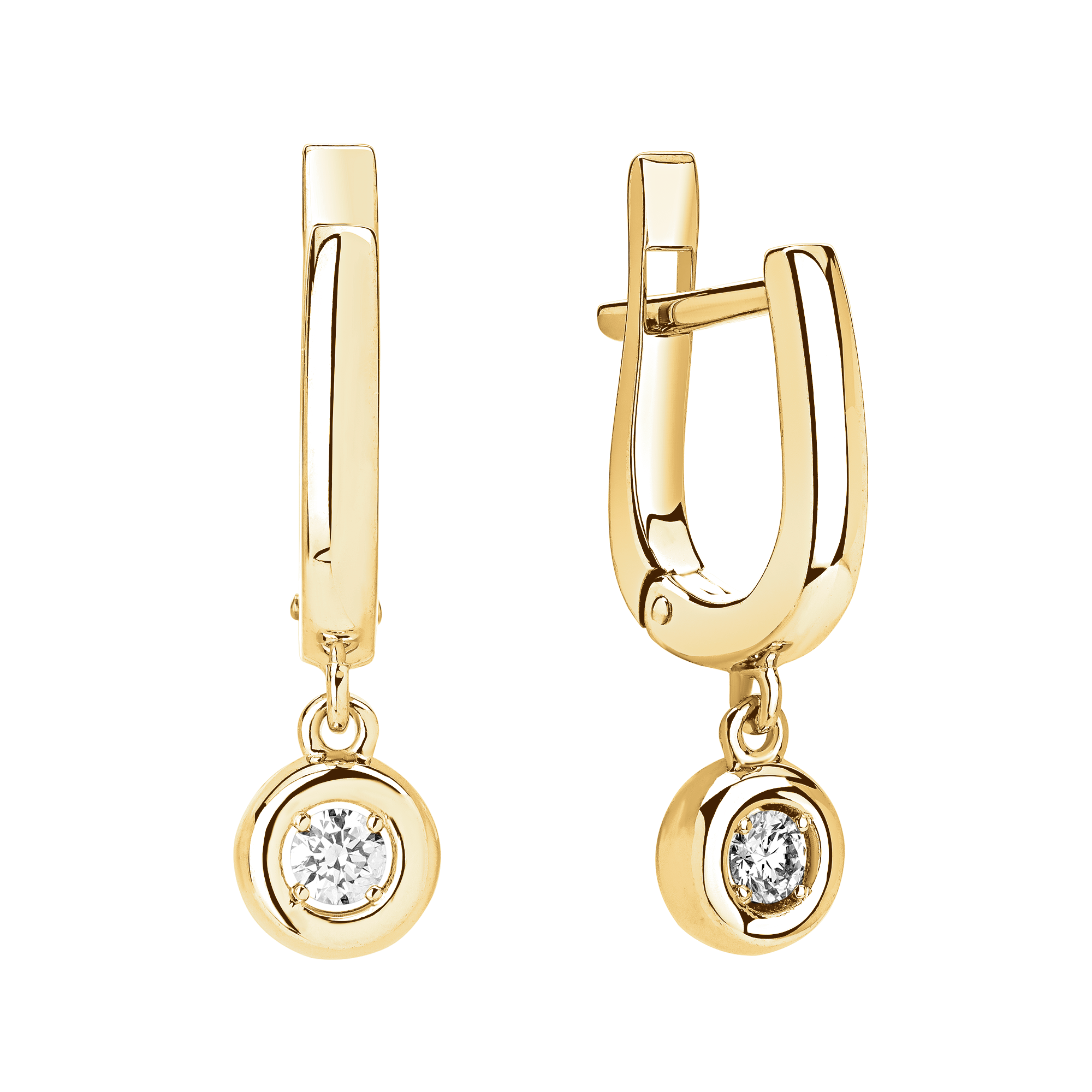 Серьги из красного 585 золота с бриллиантами природными