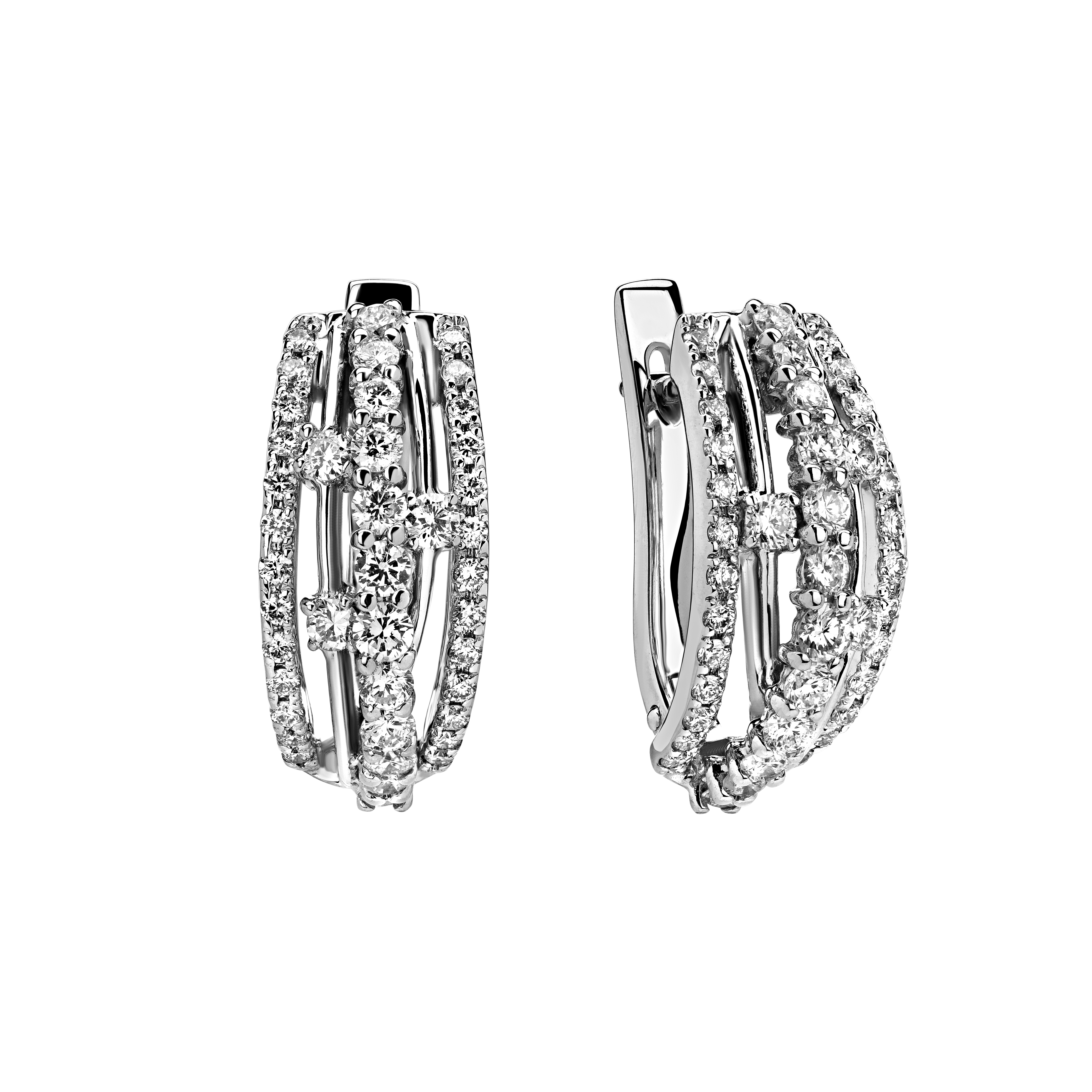 Серьги из белого 585 золота с бриллиантами