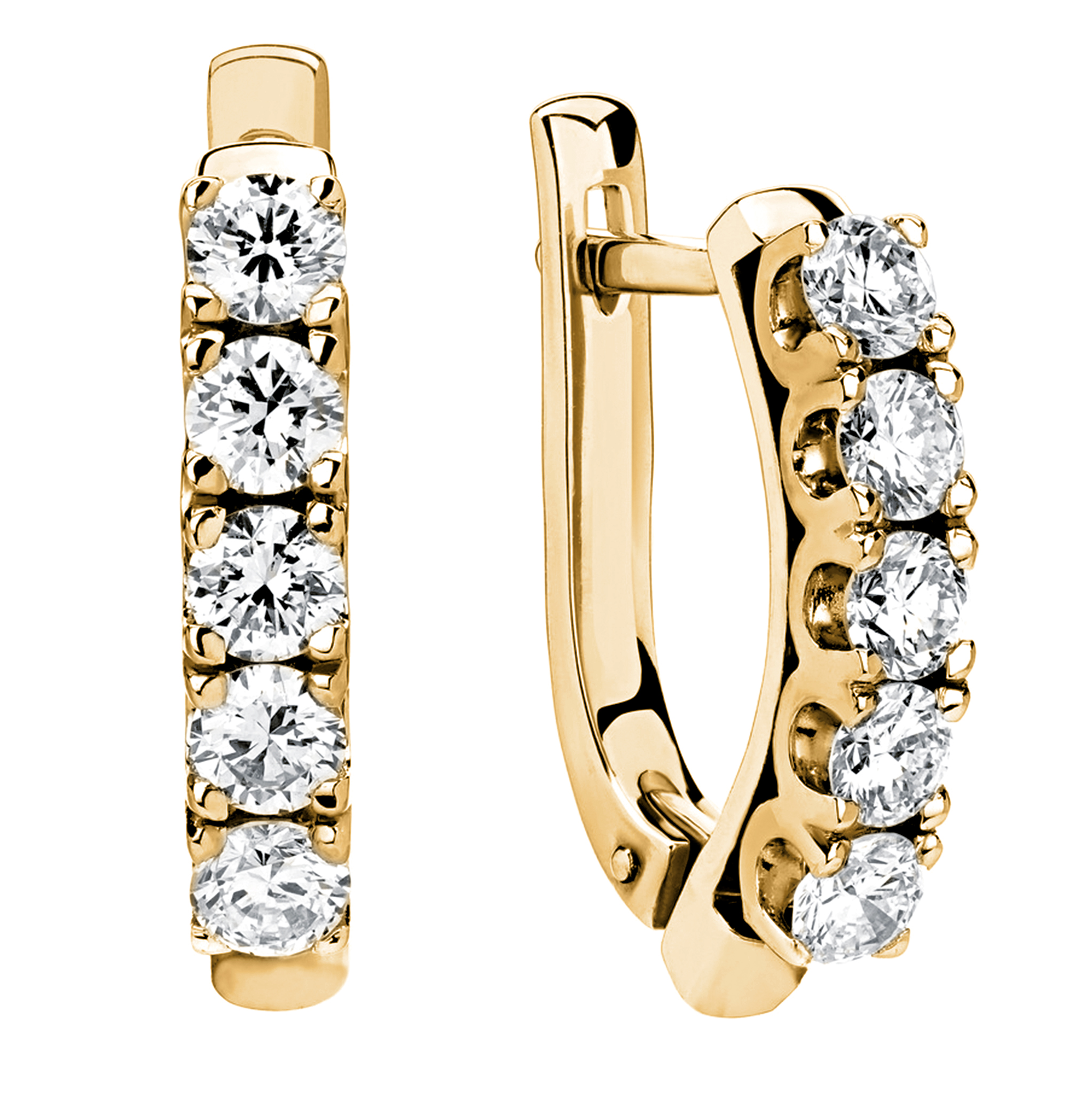 Женские серьги из желтого 585 золота с бриллиантами природными