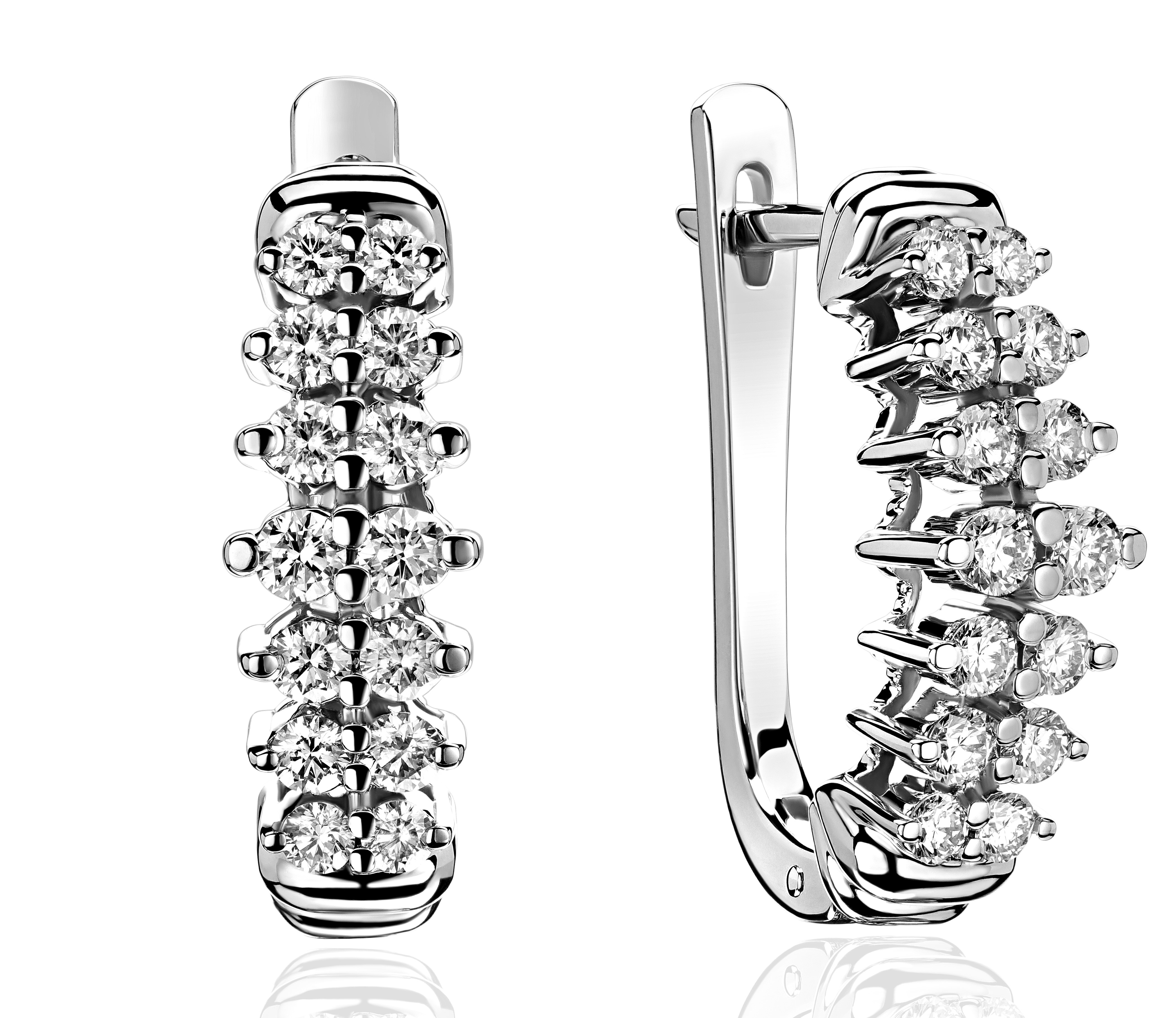 Женские серьги из белого 585 золота с бриллиантами природными