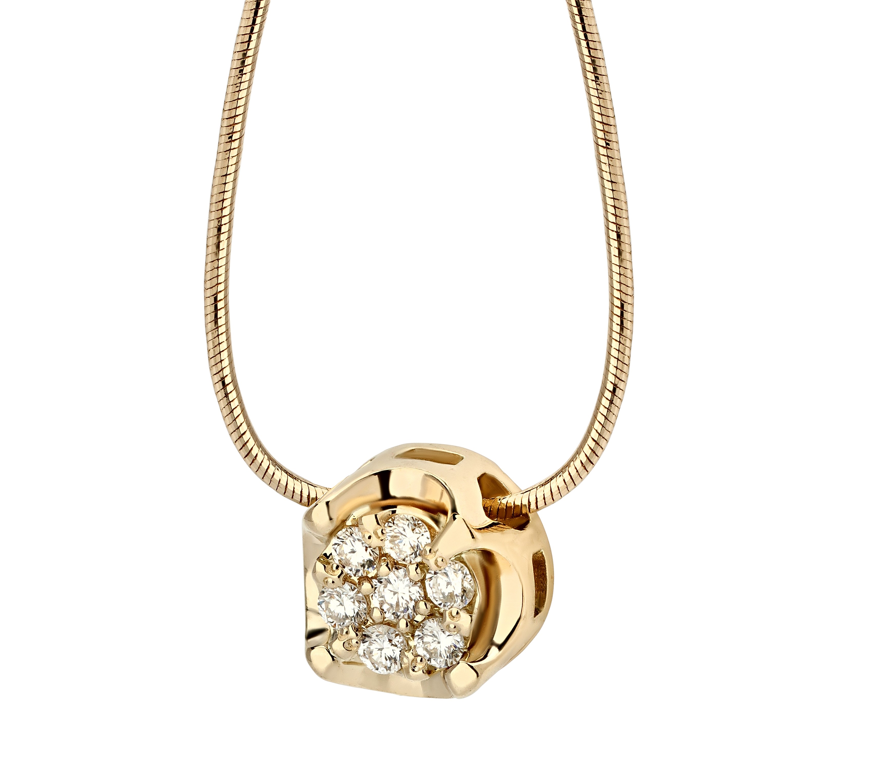 Золотое 585 колье с бриллиантами природными