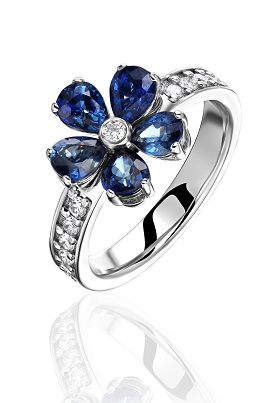 Кольцо дизайнерское цветок