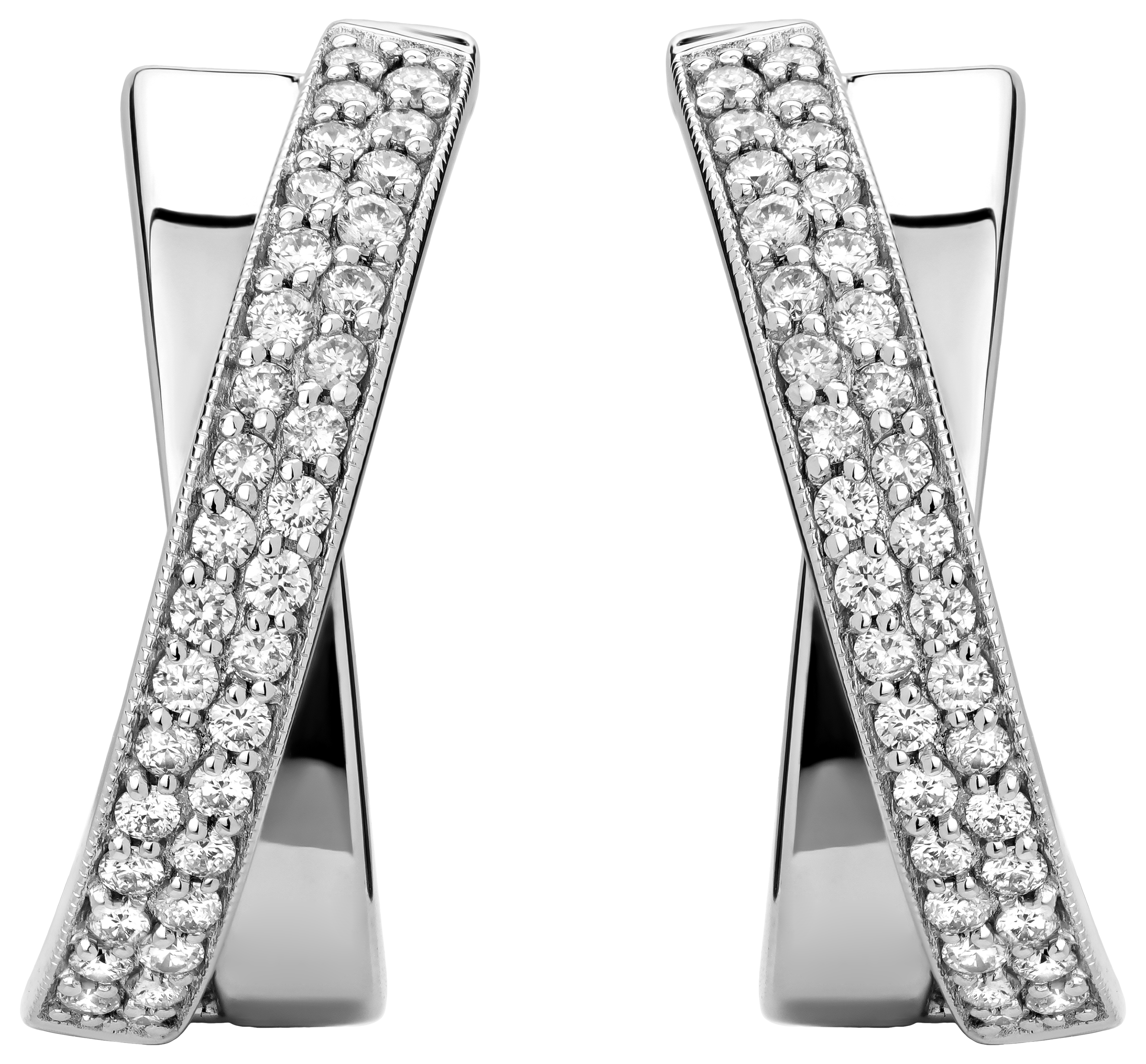 Золотые серьги с бриллиантами из белого золота 