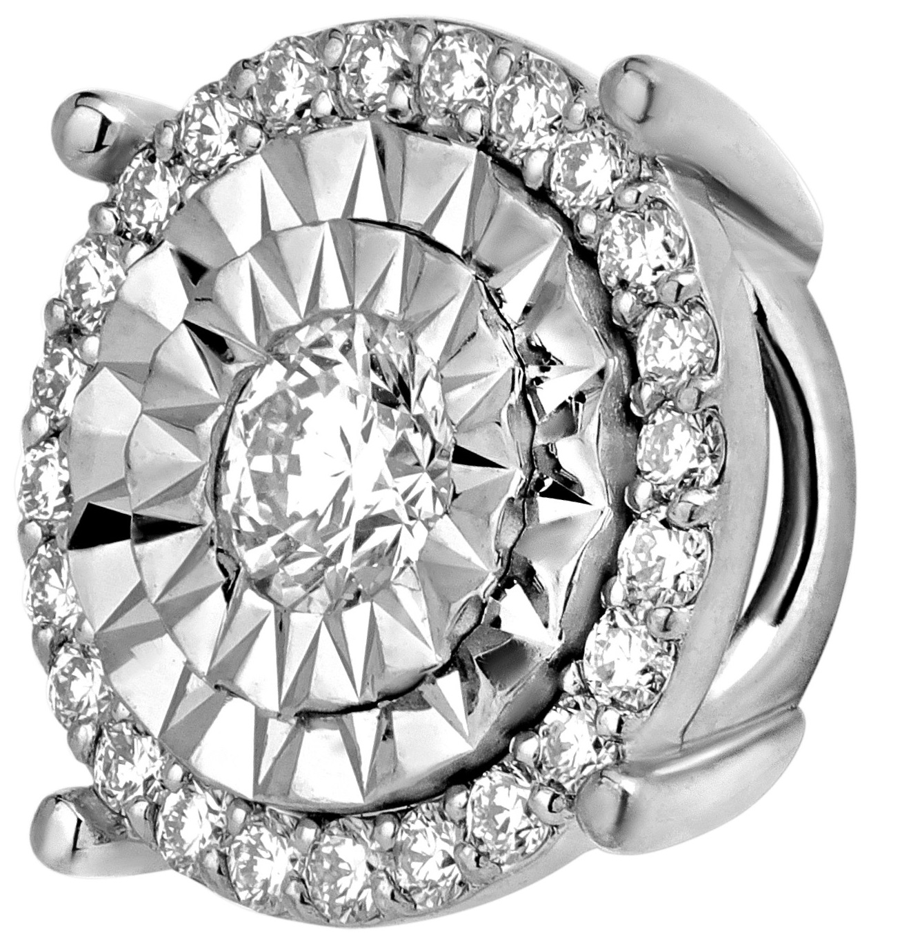 Кулон из белого 585 золота с бриллиантами Au 585