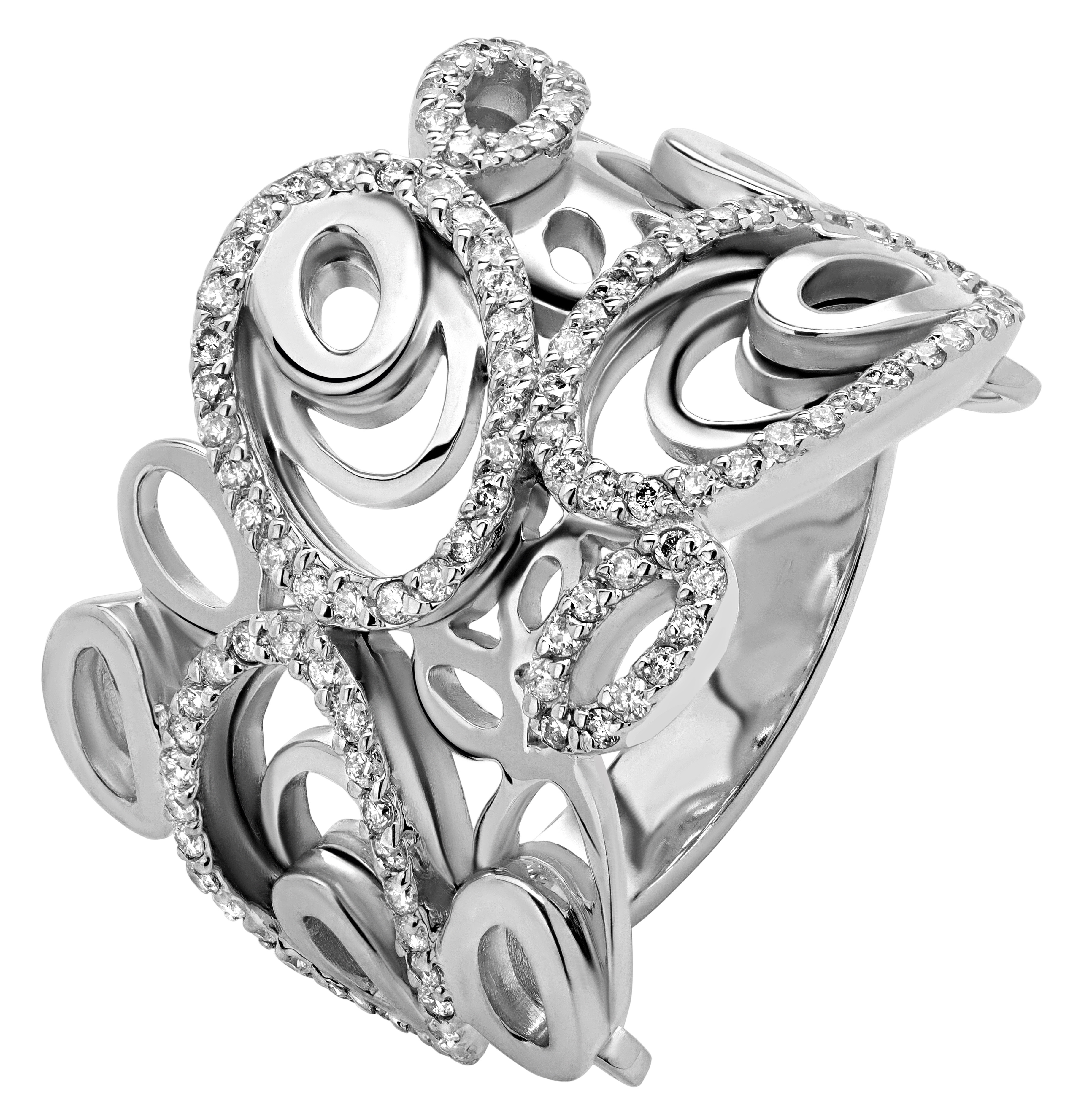 Помолвочное кольцо белое золото с бриллиантами природными