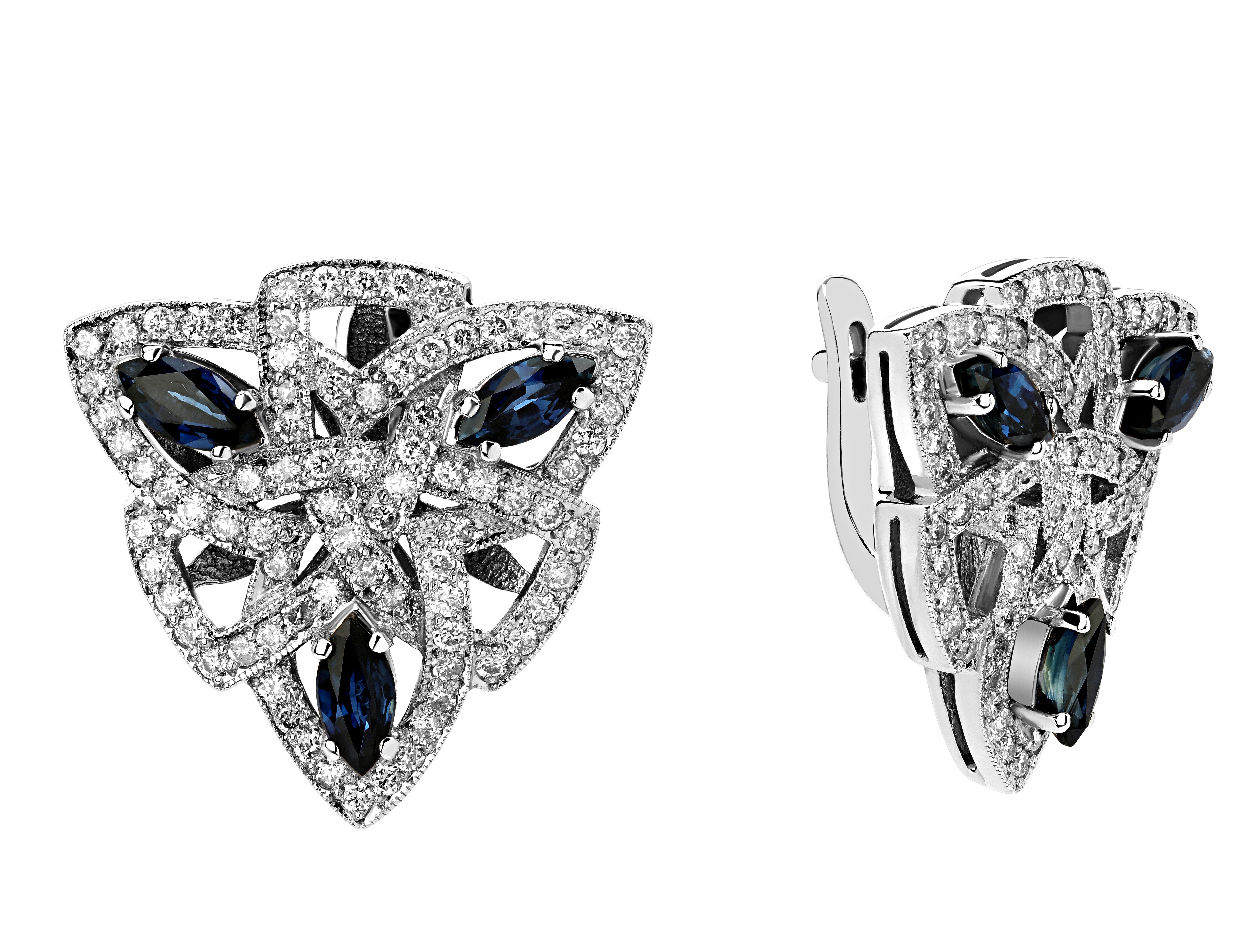 Золотые серьги с бриллиантами  Au 585