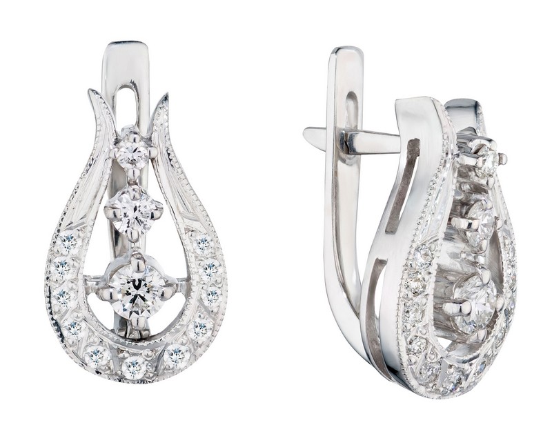 Серьги из Белого золота с бриллиантами