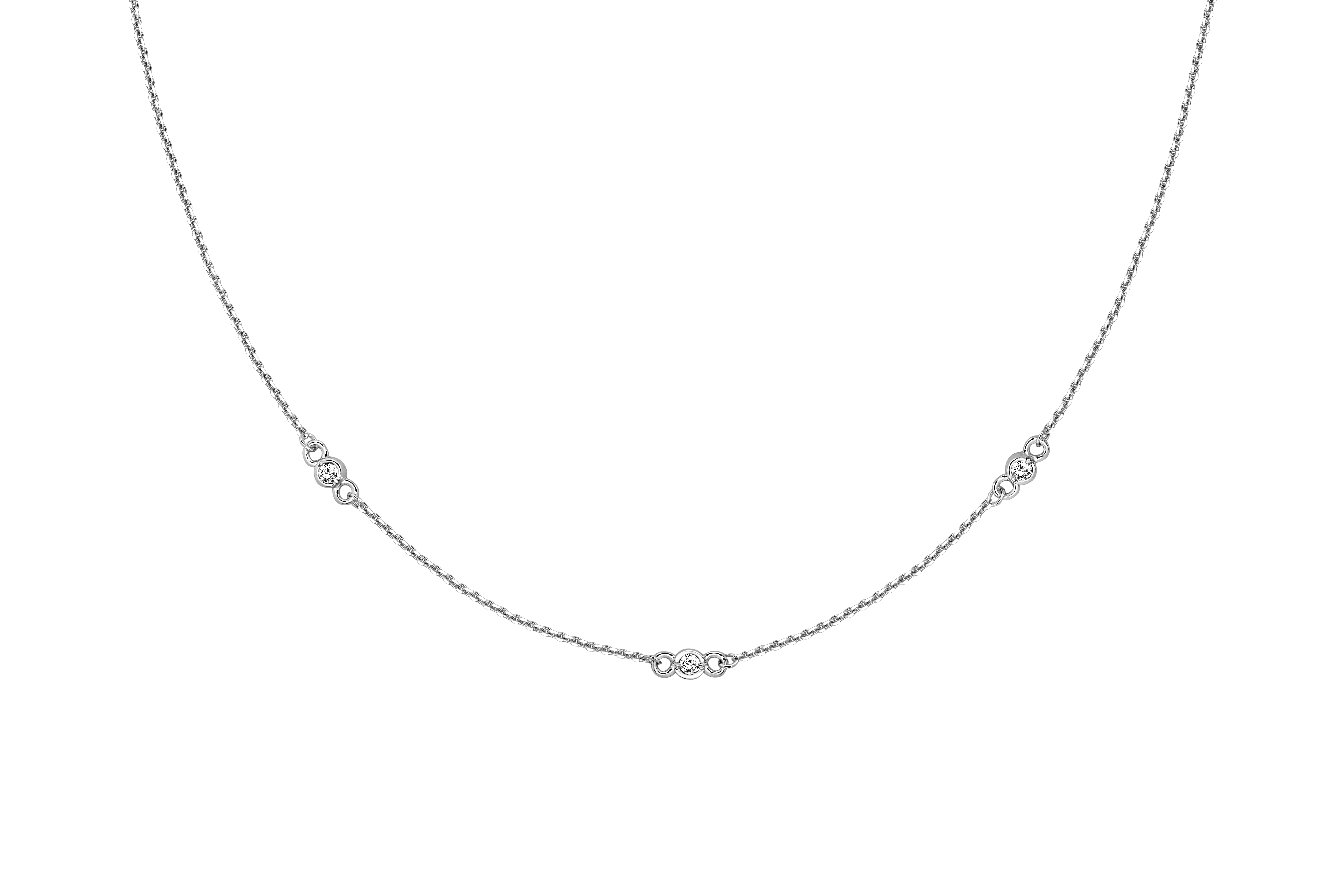 Колье из белого золота с бриллиантами Au 585