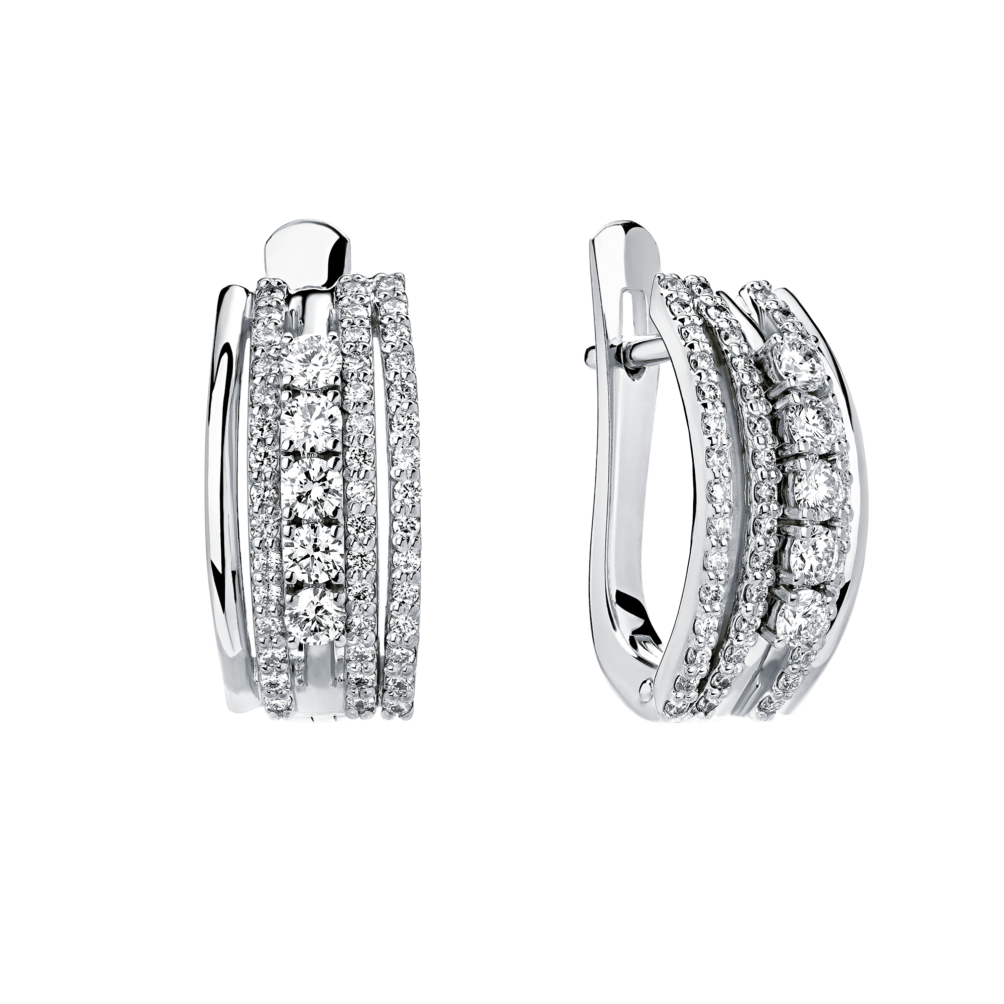 Женские серьги из белого 585 золота с бриллиантами природными