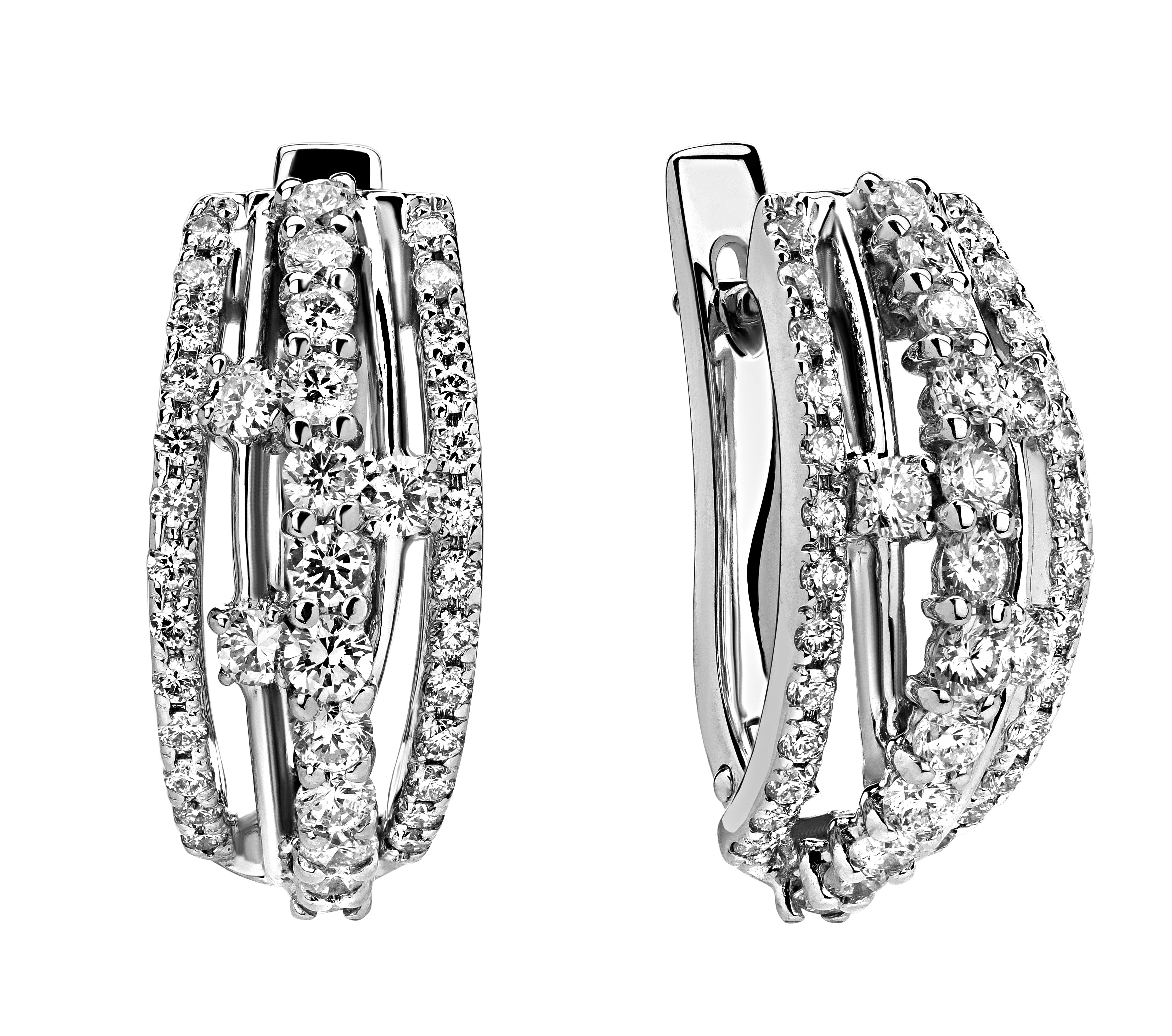 Женские серьги из белого 585 золота с бриллиантами природными