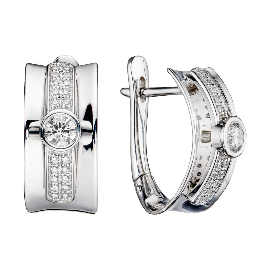 Золотые 585 серьги с бриллиантом природным