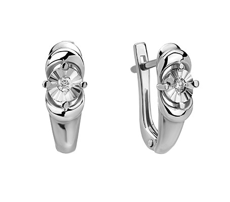 Золотые 585 серьги с бриллиантами природными