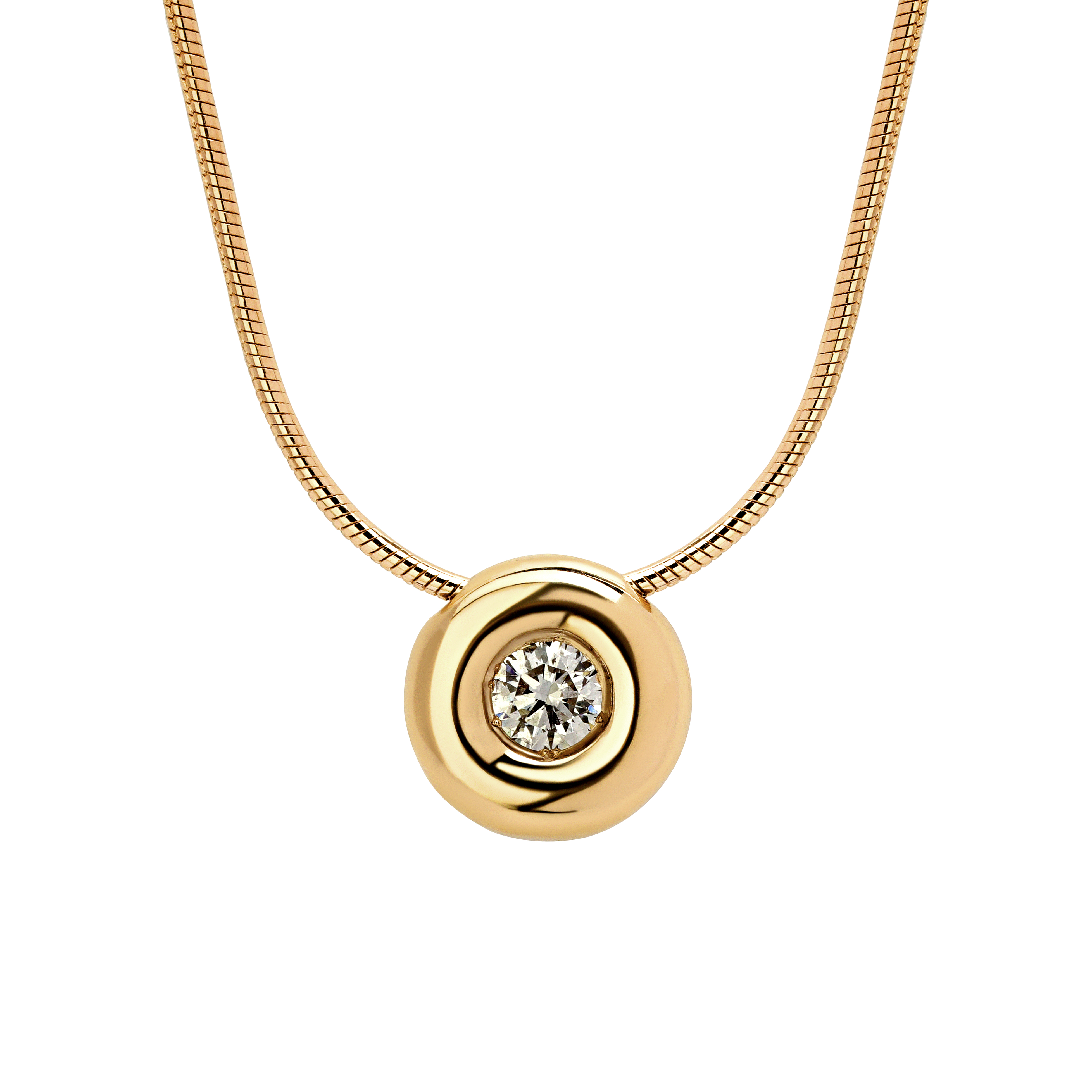 Женское колье из желтого 585 золота с бриллиантом