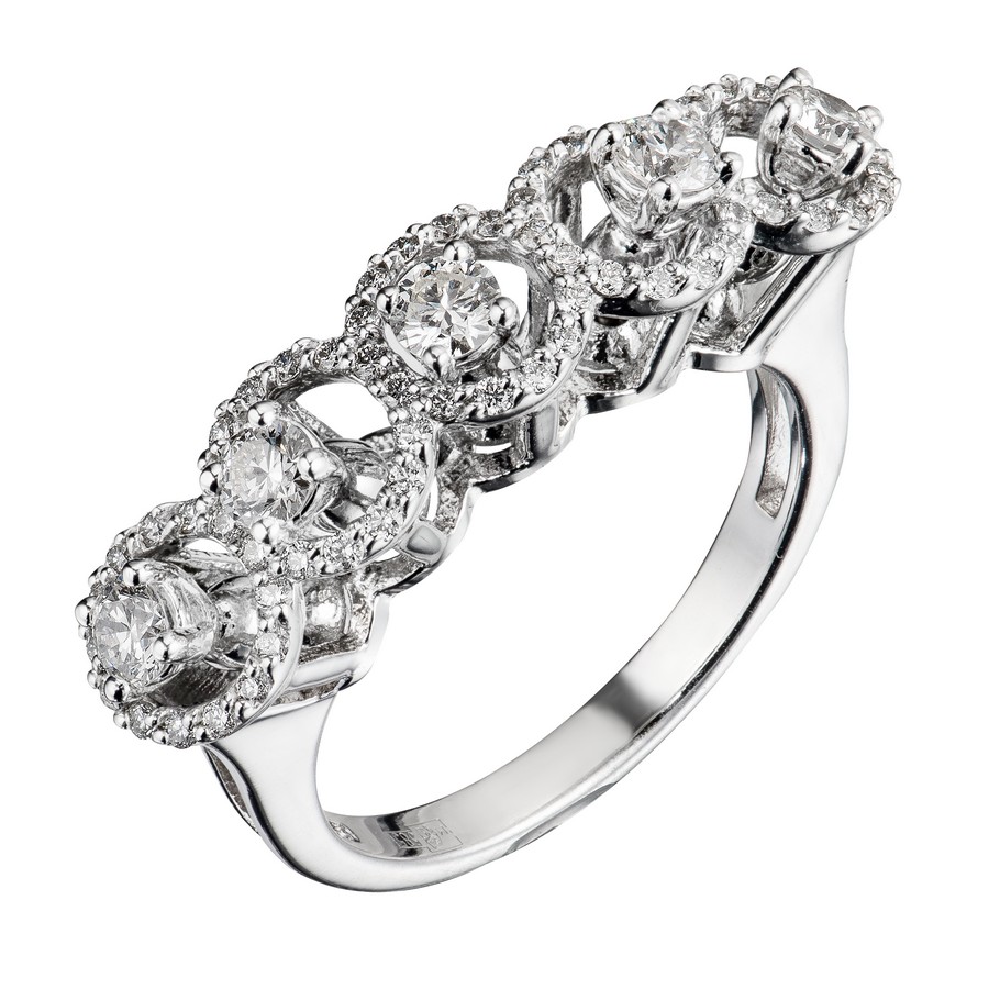 Помолвочное кольцо белое золото с бриллиантами природными Au 585 Золото