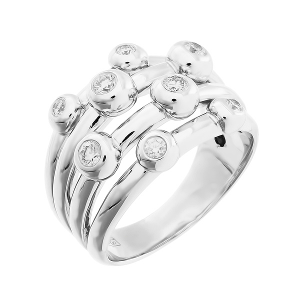 Кольцо из белого золота 585 с бриллиантами 