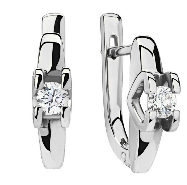 Серьги из Белого золота с бриллиантами Au 585 Золото