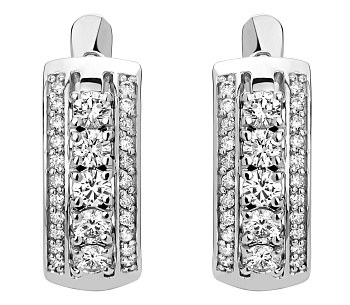 Серьги из белого золота с бриллиантами