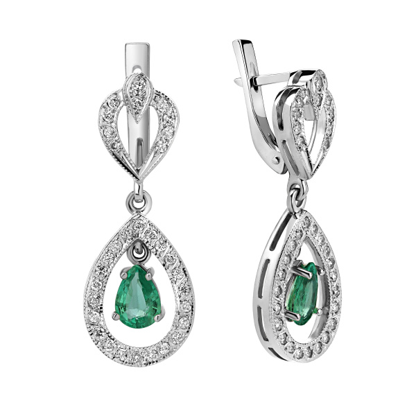 Серьги из Белого золота с бриллиантами