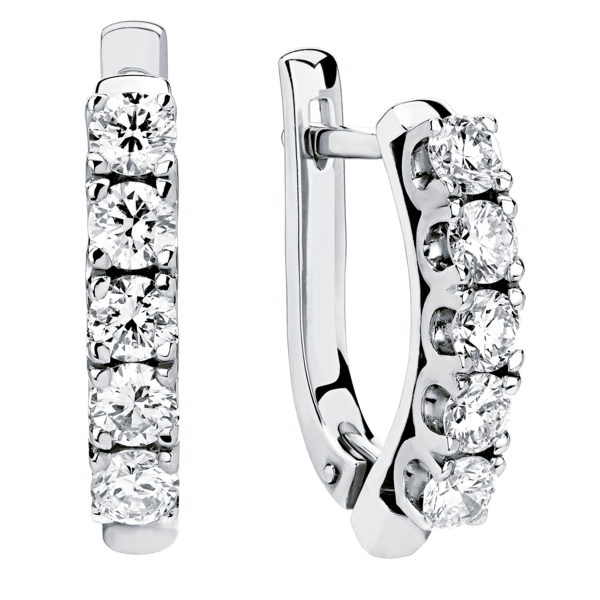 Женские серьги из белого 585 золота с бриллиантами природными