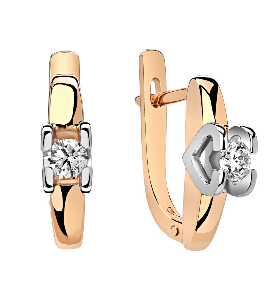 Золотые серьги с бриллиантами