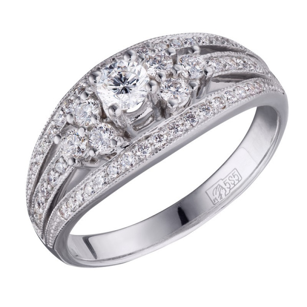 Золотое 585 помолвочное кольцо  с бриллиантами