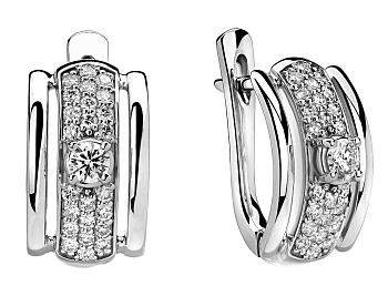 Серьги из белого золота с бриллиантами