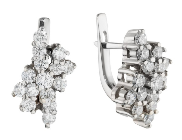 Серьги из Белого золота с бриллиантами