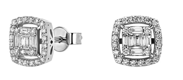 Серьги из Белого золота с бриллиантами