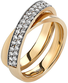 Золотое кольцо дорожка с бриллиантами