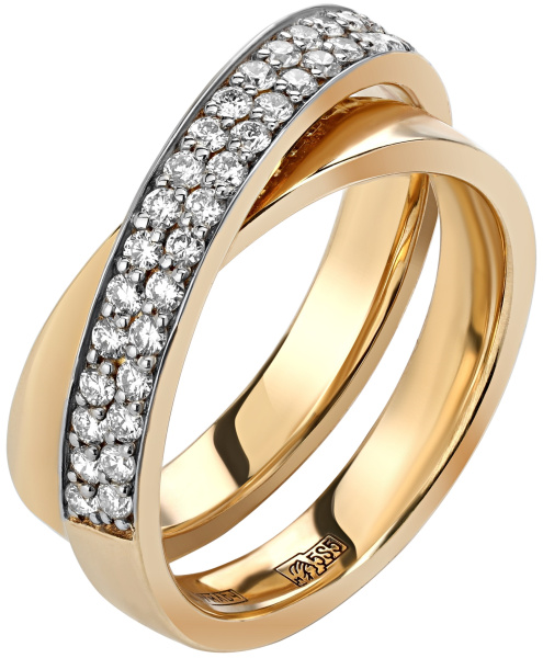 Золотое кольцо дорожка с бриллиантами