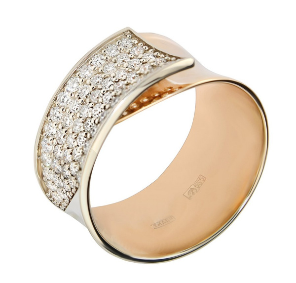 Кольцо из желтого золота 585  с бриллиантом