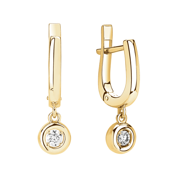 Серьги из красного 585 золота с бриллиантами природными