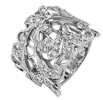 Кольцо с бриллиантами из белого золота