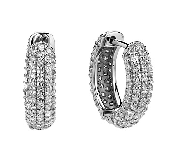 Серьги из белого золота с бриллиантами натуральными