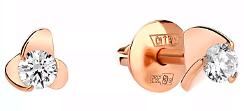 Золотые женские серьги с бриллиантами Au 585