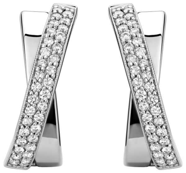 Золотые серьги с бриллиантами из белого золота 