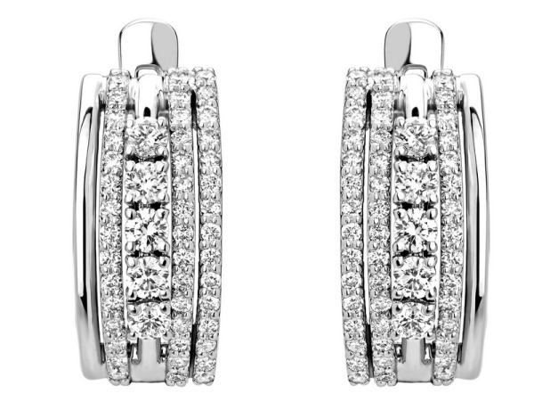 Серьги  золотые с бриллиантами Au 585