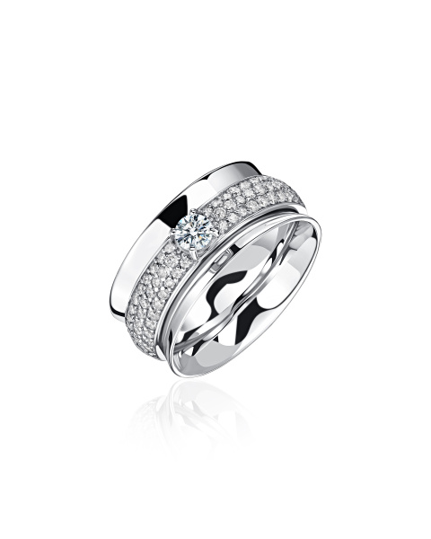 Кольцо белое золото с бриллиантами дорожка