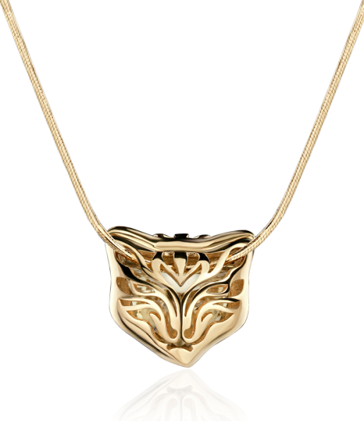 Золотая дизайнерская подвеска "Кошка" с турмалином и бриллиантами Изготовлено по индивидуальному эскизу