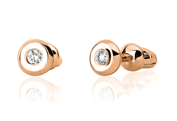 Золотые 585 серьги с бриллиантом природным