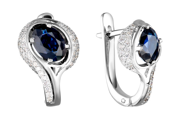 Серьги из Белого золота с бриллиантами