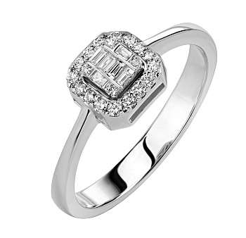 Помолвочное кольцо белое золото с бриллиантами натуральными